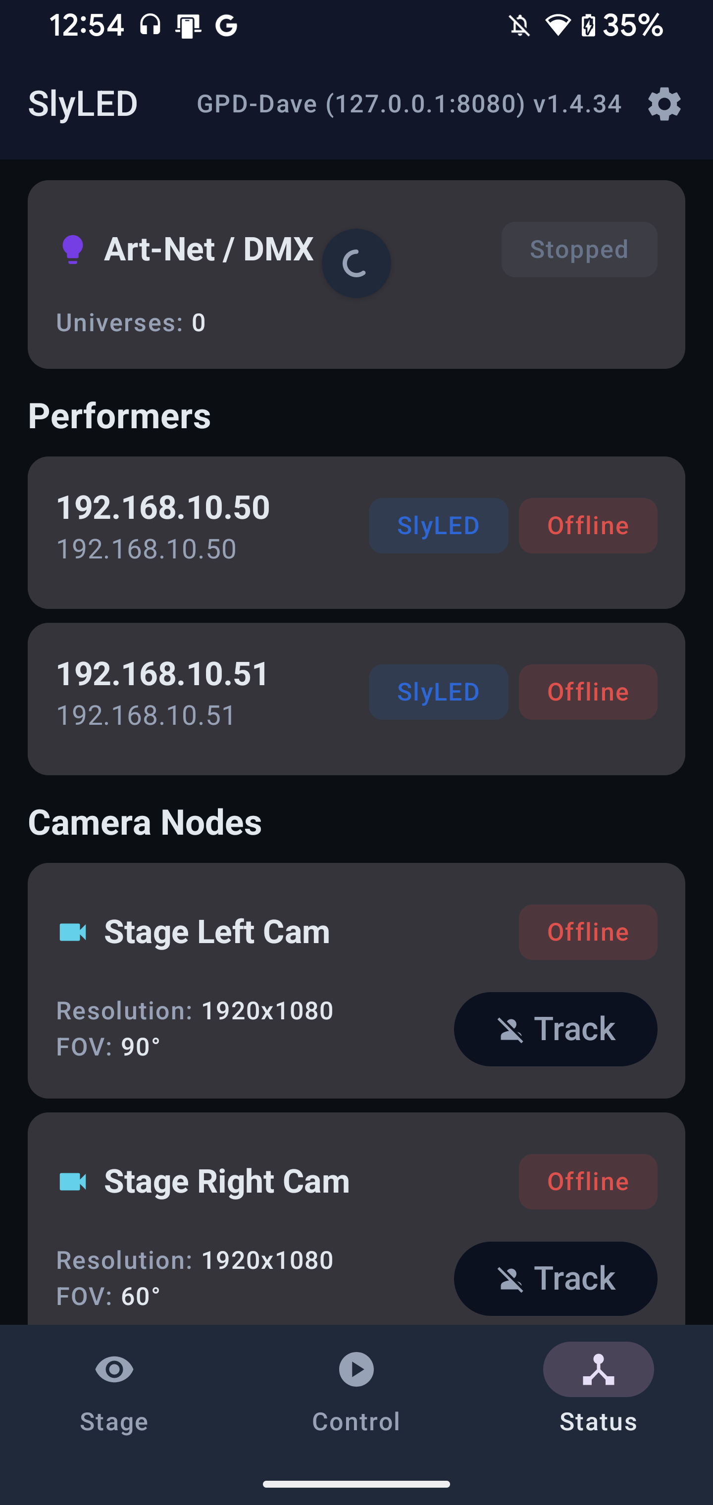 Device monitoring with camera tracking toggles