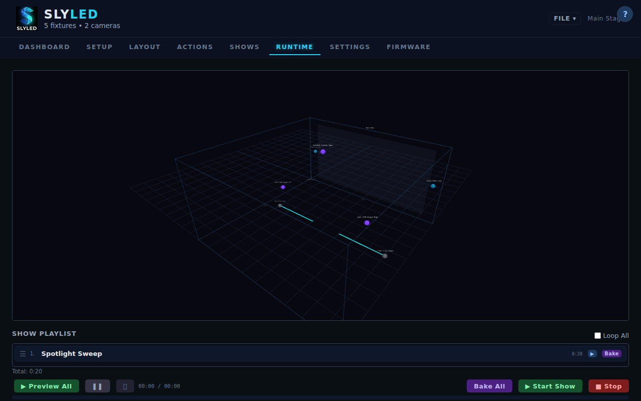 Runtime — timeline editor with spatial effects emulator